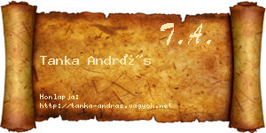Tanka András névjegykártya